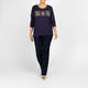 Gaia Life Pearl Embellished Top Navy