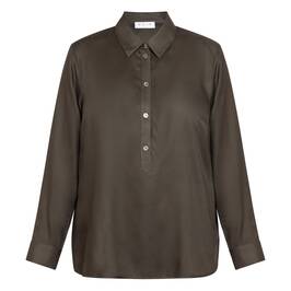 Gaia Life Twill Shirt Khaki  - Plus Size Collection