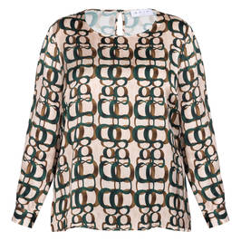 Gaia Life Geometric Print Tunic Caramel - Plus Size Collection