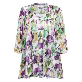 Georgedé Floral Georgette Twinset Violet  - Plus Size Collection