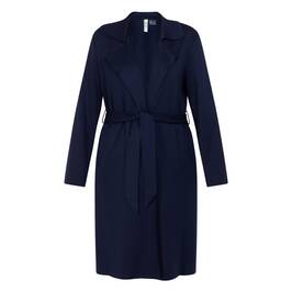 Joseph Ribkoff Long Jersey Belted Jacket Navy - Plus Size Collection