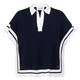 Joseph Ribkoff Contrast Trim Knitted Polo Top Navy