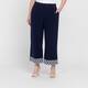 Joseph Ribkoff Embroidered Hem Trousers Navy 