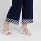 Joseph Ribkoff Embroidered Hem Trousers Navy 