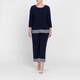 Joseph Ribkoff Embroidered Hem Trousers Navy 