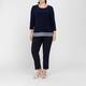 Joseph Ribkoff Jersey Embroidered Top Navy 