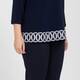 Joseph Ribkoff Jersey Embroidered Top Navy 