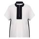 Joseph Ribkoff Satin Jersey Half-Zip Top Beige and Black