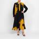Karvinen Silk Dress Yellow and Black 