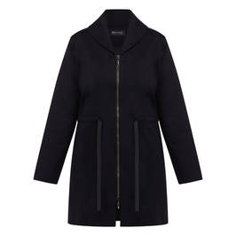 Karvinen Long Jersey Zip-Front Jacket Black  - Plus Size Collection