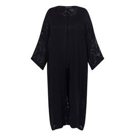 Karvinen Sheer Devoré Long Jacket Black  - Plus Size Collection