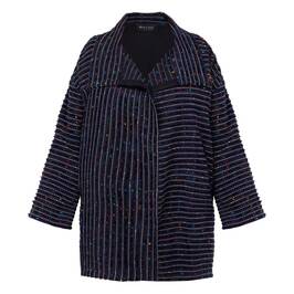 Karvinen Long Jacket Tweed Blue - Plus Size Collection