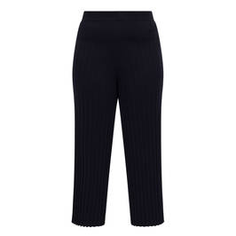 Karvinen Knitted Plisse Cropped Trouser Black - Plus Size Collection