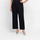 Karvinen Knitted Plisse Cropped Trouser Black