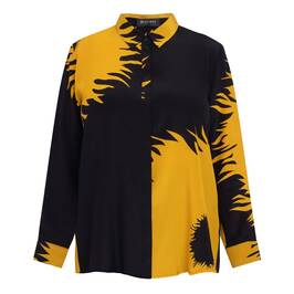 Karvinen Silk Shirt Yellow and Black  - Plus Size Collection
