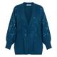 Luisa Viola Sequin Embellished Cardigan Teal 