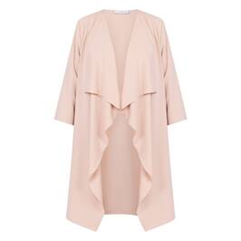 Luisa Viola Long Duster Jacket Pink  - Plus Size Collection