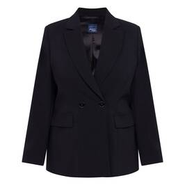 Luisa Viola Double Breasted Suit Jacket Black - Plus Size Collection