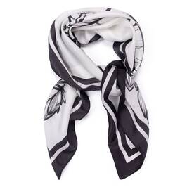 Luisa Viola Pure Silk Scarf Black and White  - Plus Size Collection