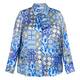 Luisa Viola Satin Tile Print Shirt Blue