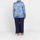 Luisa Viola Satin Tile Print Shirt Blue