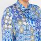 Luisa Viola Satin Tile Print Shirt Blue