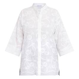 Luisa Viola Embroidered Cotton Shirt - Plus Size Collection