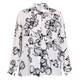 Luisa Viola Floral Print Shirt Black and White 