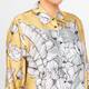 Luisa Viola Satin Shirt Print Yellow