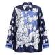 Luisa Viola Satin Shirt Print Navy 