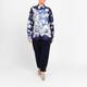 Luisa Viola Satin Shirt Print Navy 