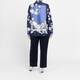 Luisa Viola Satin Shirt Print Navy 