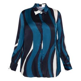 Luisa Viola Geometric Print Shirt Teal - Plus Size Collection