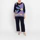 Luisa Viola Floral Intarsia Sweater Navy 