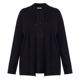 Luisa Viola Jewel Embellished Faux-Twinset Black - Plus Size Collection