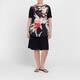 Luisa Viola Print Front T-Shirt Black