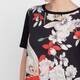 Luisa Viola Print Front T-Shirt Black