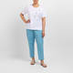 Luisa Viola Stretch Cotton Trousers Turquoise