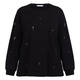 Luisa Viola Cotton Jersey Jewel Embellished Sweatshirt Black