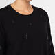 Luisa Viola Cotton Jersey Jewel Embellished Sweatshirt Black