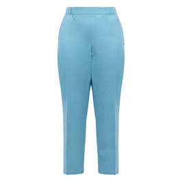 Luisa Viola Stretch Cotton Trousers Turquoise - Plus Size Collection