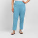 Luisa Viola Stretch Cotton Trousers Turquoise