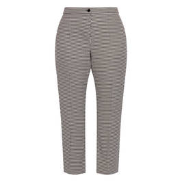 Luisa Viola Houndstooth Kick-Flare Trousers Black - Plus Size Collection