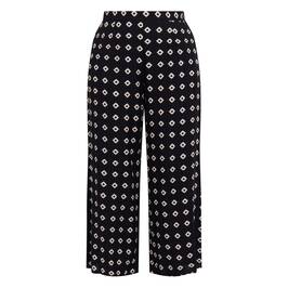 Luisa Viola Printed Trousers Black - Plus Size Collection