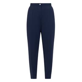Luisa Viola Stretch Cady Trousers Navy - Plus Size Collection