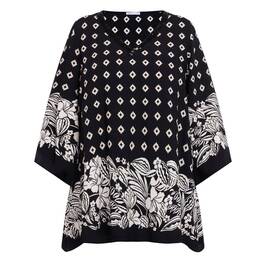 Luisa Viola Tunic Black and White  - Plus Size Collection