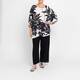 Luisa Viola Leaf Print Tunic Black and White 
