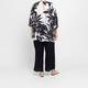 Luisa Viola Leaf Print Tunic Black and White 