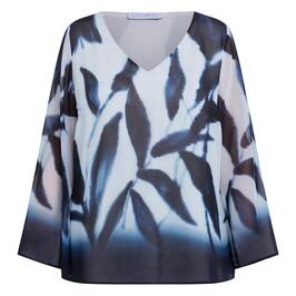 Luisa Viola Georgette Tunic Blue  - Plus Size Collection