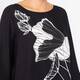 Luisa Viola Floral Print Tunic Black and White